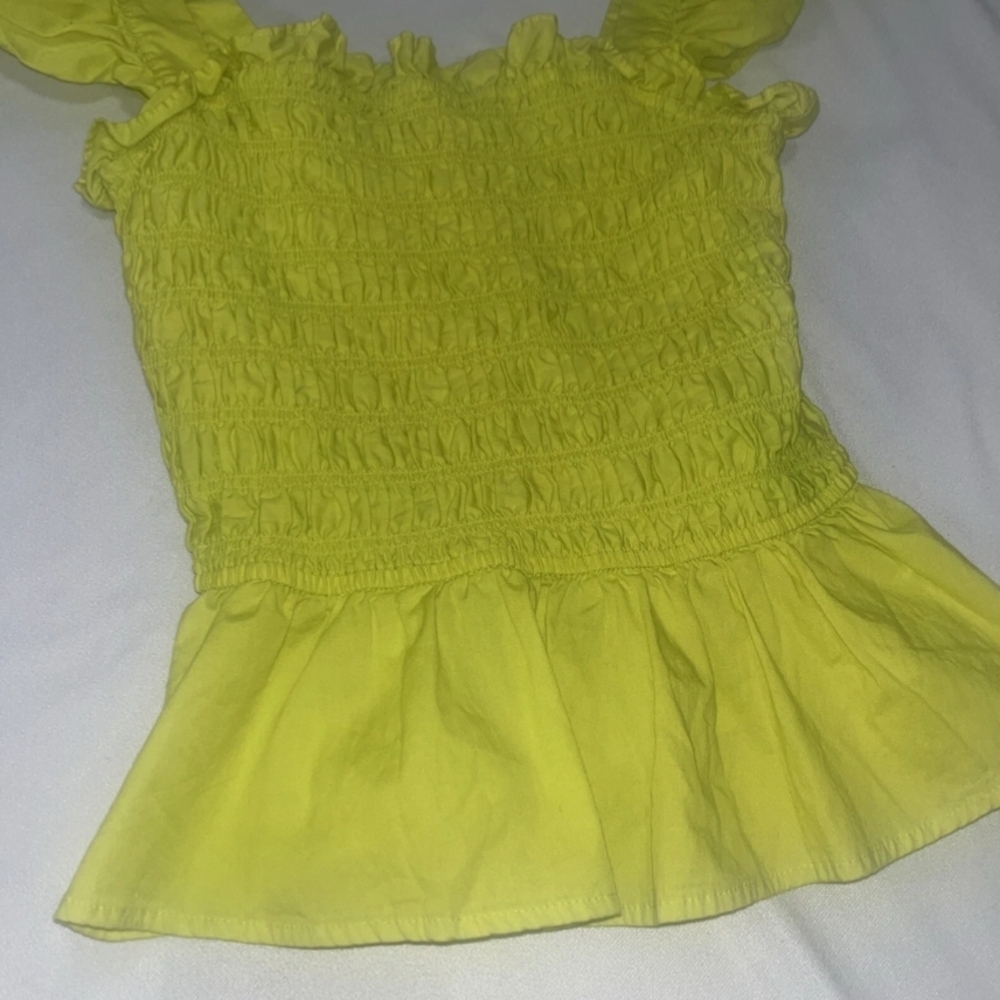 Meraki Neon Yellow Ruffle Sleeve Top - Picture 5 of 12